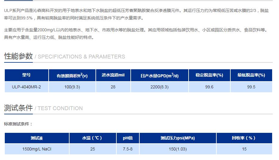 沁森ULP-4040MR-2性能参数